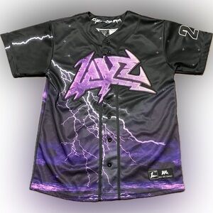 LAYZ Jersey Baseball Mens Festival Rave EDM Button Up Size S